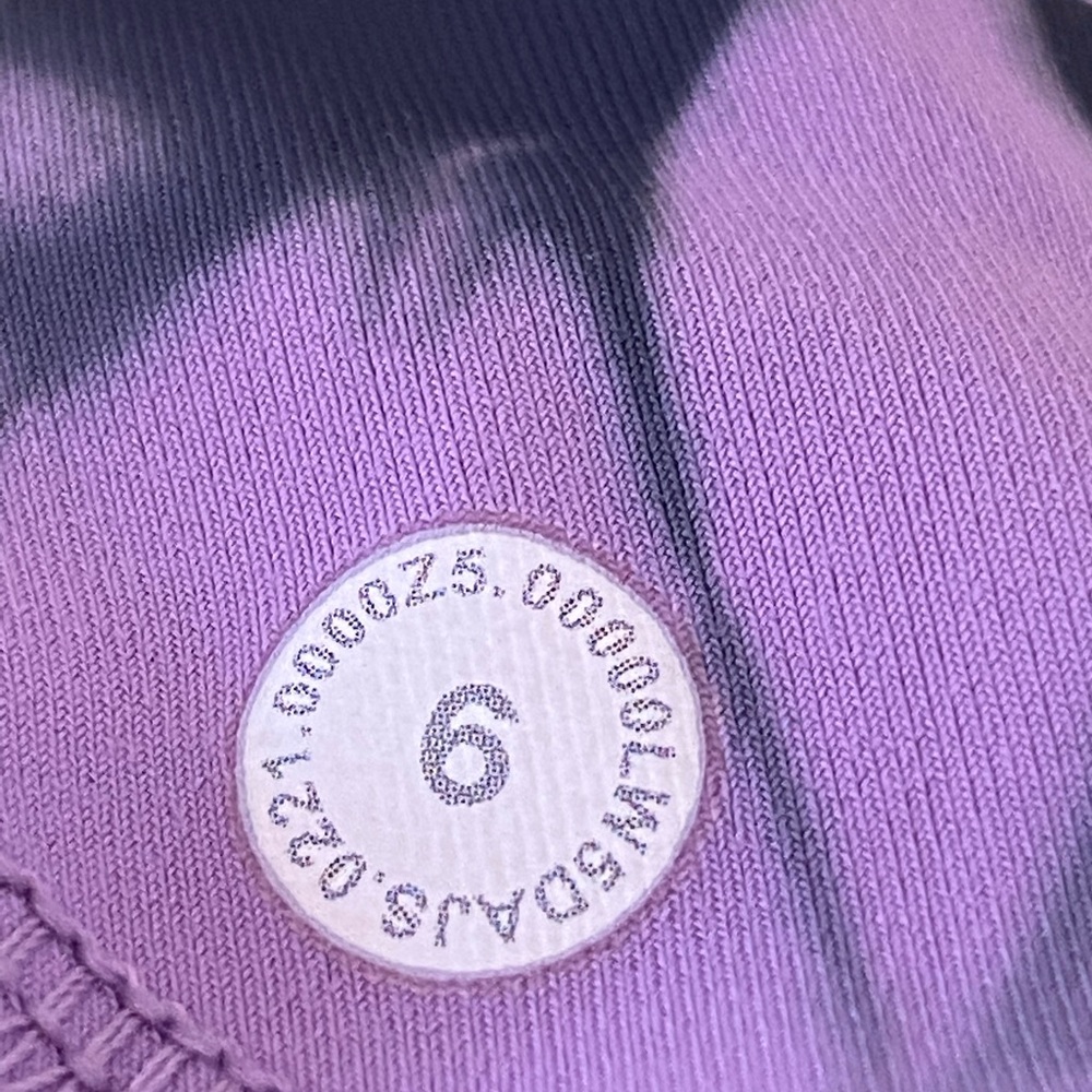 Lululemon Power Thru High-Rise Legging Tie Dye Purple Graphite Grey NWOT size 6 - Picture 7 of 7